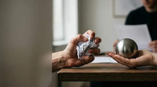 Représentation métaphorique de la discipline financière face aux émotions d'investissement