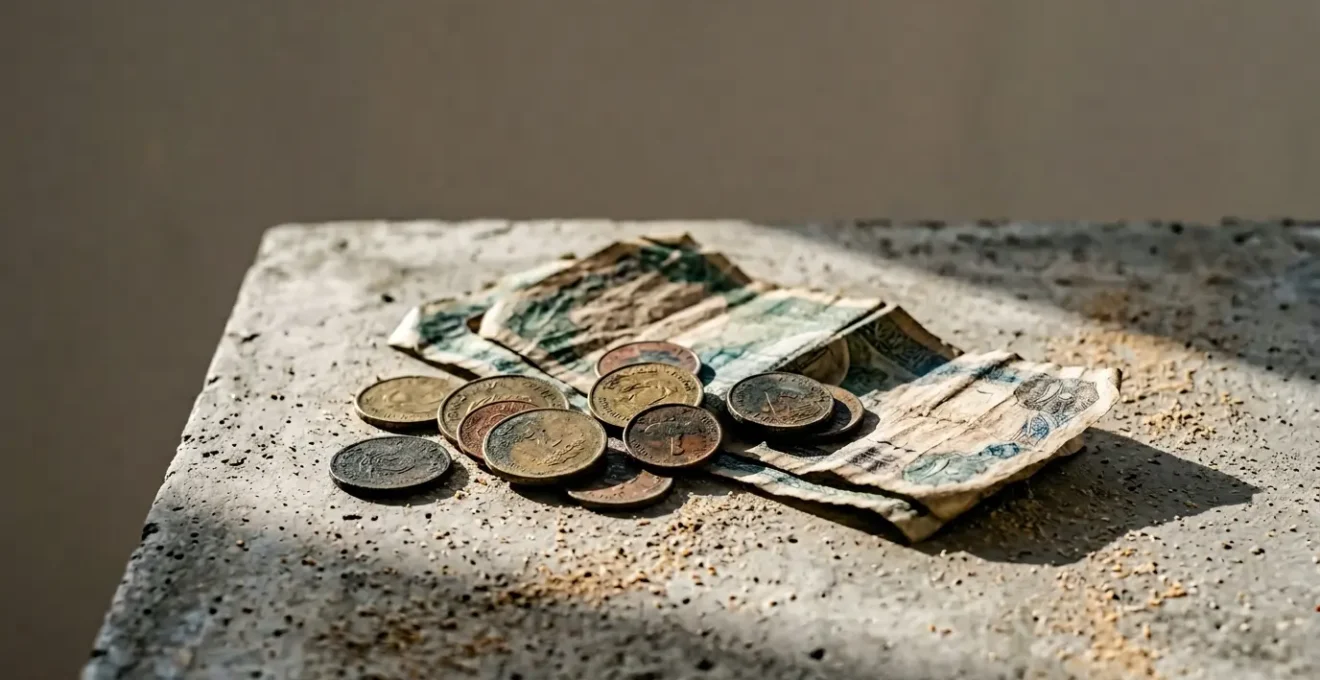 Représentation symbolique de l'érosion du pouvoir d'achat face à l'inflation