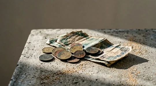 Représentation symbolique de l'érosion du pouvoir d'achat face à l'inflation