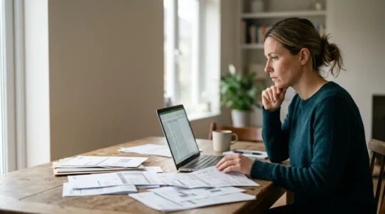 Personne analysant sa situation financière face à une perte de revenu soudaine