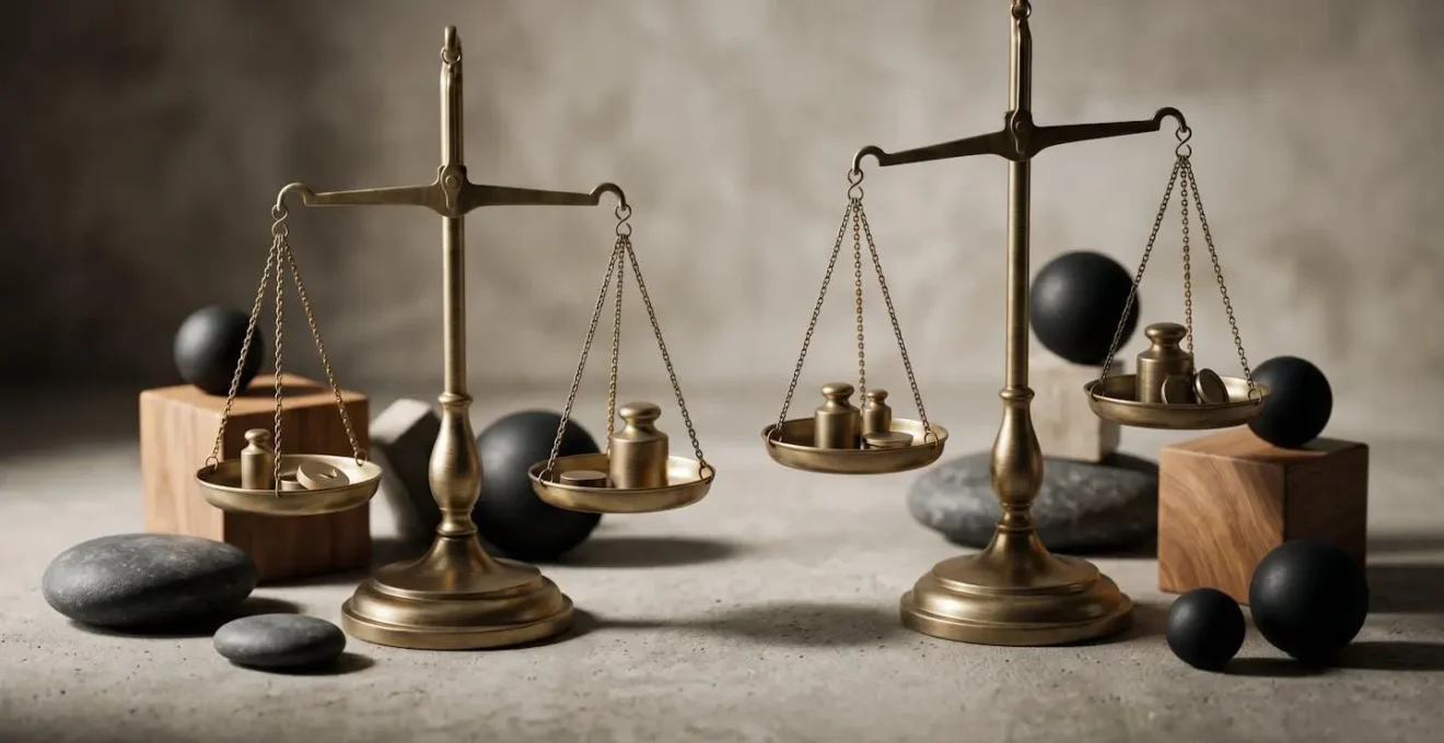 Représentation conceptuelle de l'équilibre entre épargne réglementée et inflation à travers une composition symbolique et épurée