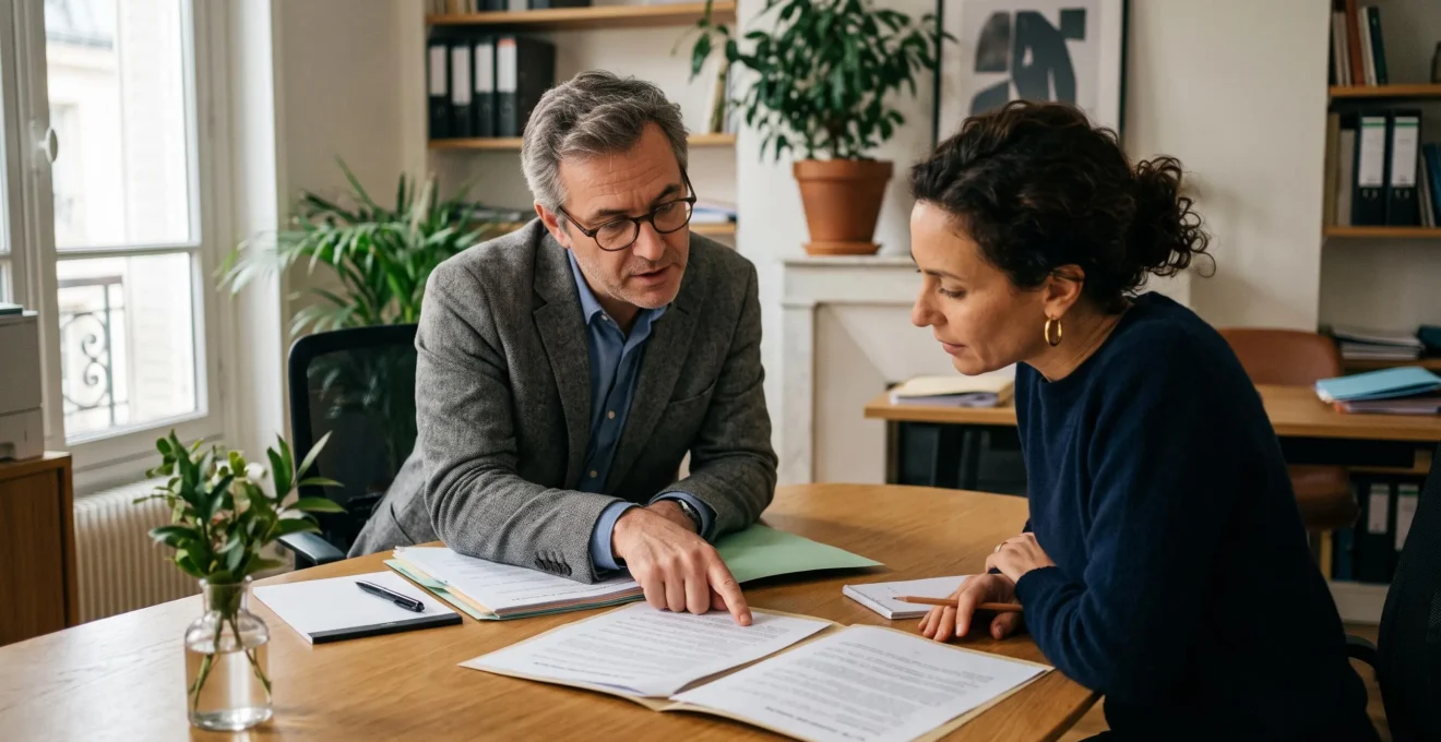 Financial advisor and client discussing life insurance options during a consultation in a professional office